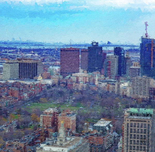 Digital Painting Poster featuring the digital art Boston Common by George Pennington
