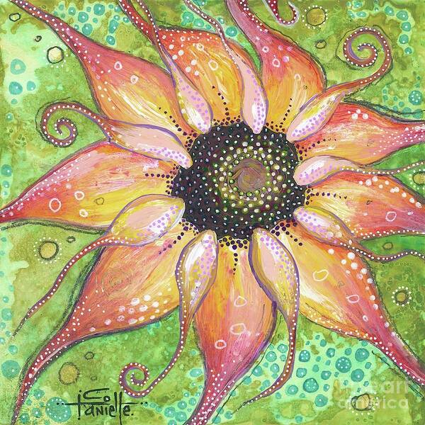 Sunflower Painting Poster featuring the painting Breathe In the New You by Tanielle Childers