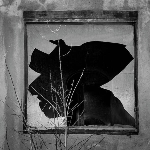 Abiquiu Poster featuring the photograph Broken Window I BW by David Gordon