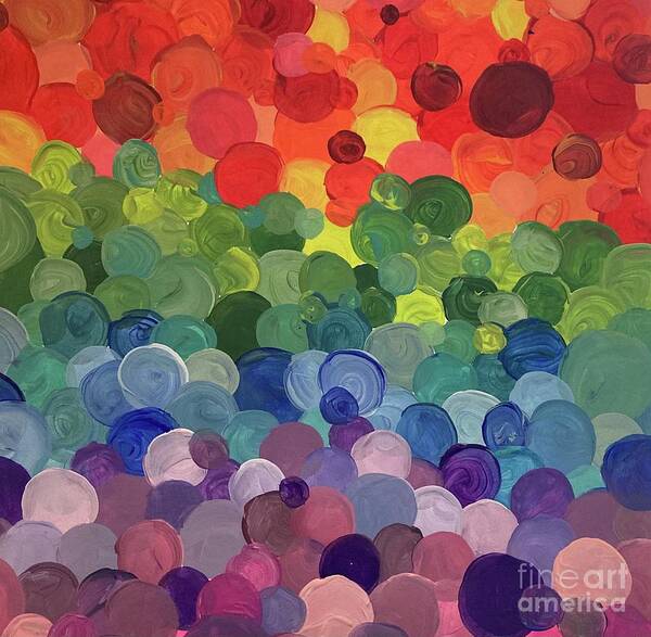 Abstract Poster featuring the painting Bubble Bubble by Debora Sanders