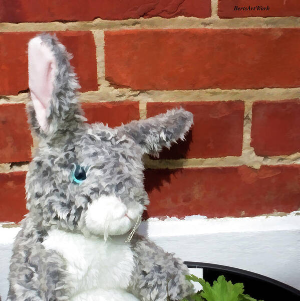 Bunny Poster featuring the photograph Bunny in a Pot by Roberta Byram