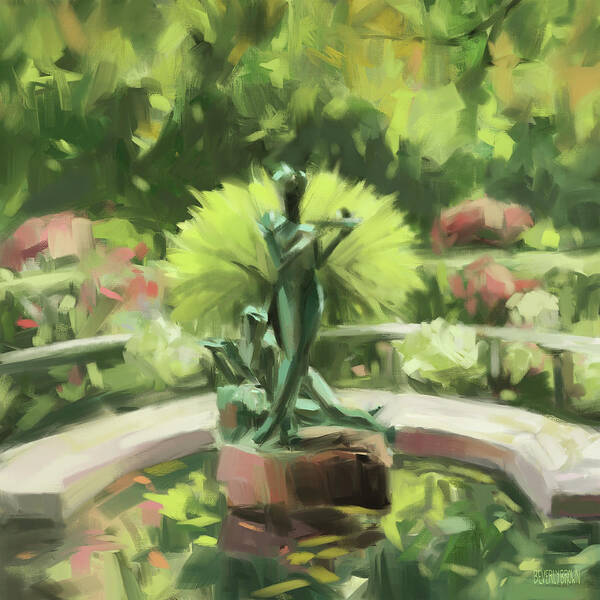 Central Park Poster featuring the painting Burnett Fountain Conservatory Garden Central Park NYC by Beverly Brown