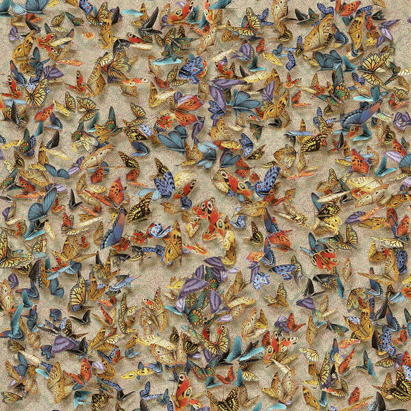 Butterflies Poster featuring the mixed media Butterflies by Kurt Wenner