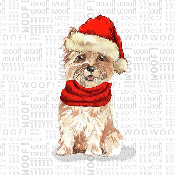 Cairn Terrier Poster featuring the digital art Cairn Terrier Christmas by Doreen Erhardt