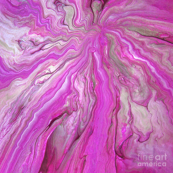 Acrylic Pour Poster featuring the painting California Pink Acrylic Pour by Elisabeth Lucas