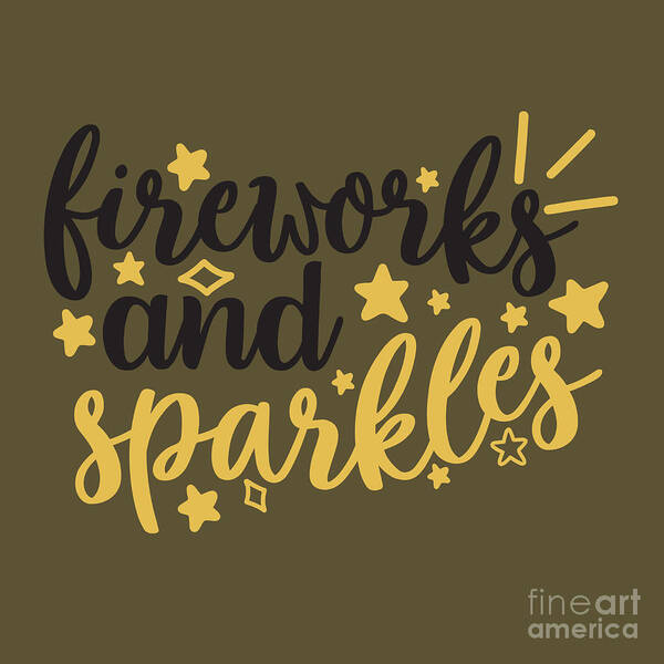 Camping Poster featuring the digital art Camping Gift Fireworks And Sparkles by Jeff Creation