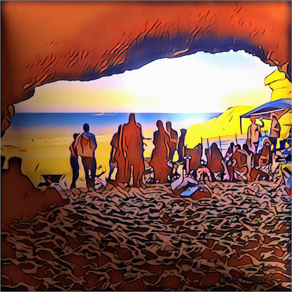 Cave Poster featuring the digital art Cave Party by John Mckenzie