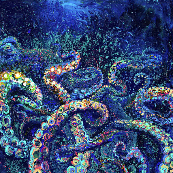 Iris Scott Poster featuring the painting Cephalopod by Iris Scott