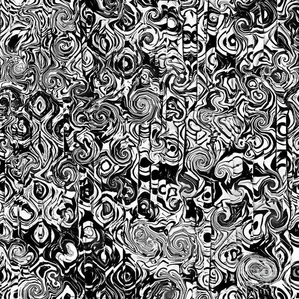 Black And White Poster featuring the digital art Chaotic Black and White Pattern by Phil Perkins