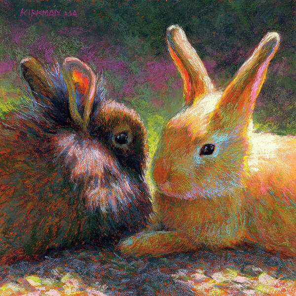 Bunny Poster featuring the pastel Chocolate or Vanilla? by Rita Kirkman