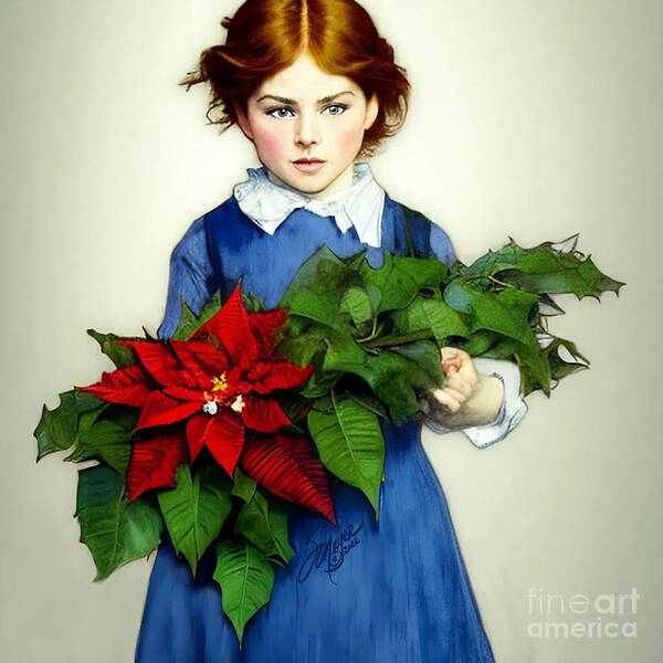 Christmas Art Poster featuring the digital art Christmas Child #2 by Stacey Mayer