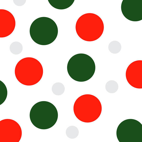 Christmas Poster featuring the digital art Christmas Polka Dots by Amelia Pearn