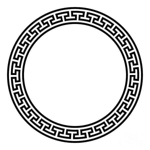 Circle frame with simple meander pattern, Greek key border Poster by Peter  Hermes Furian - Fine Art America