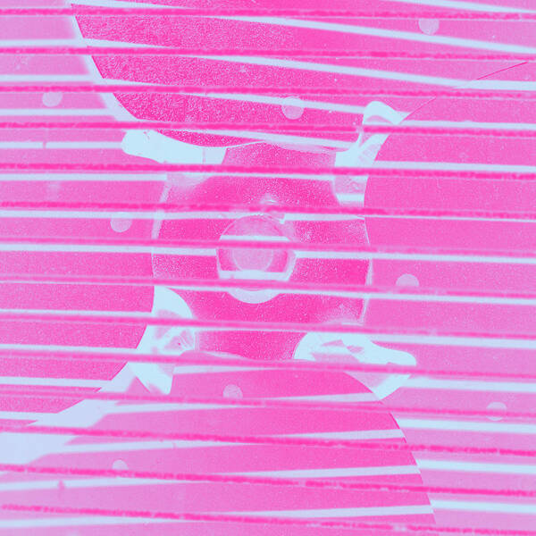 Fan Poster featuring the photograph Close up of Old Fan Gray and Pink Gradient by Ali Baucom
