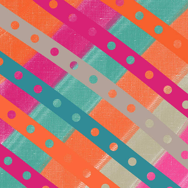 Colorful Poster featuring the digital art Colorful Crisscross I by Bonnie Bruno