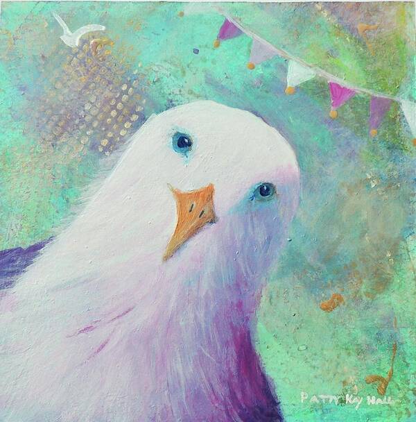 Seagull Poster featuring the painting Colorful Seagull Eddy by Patty Kay Hall