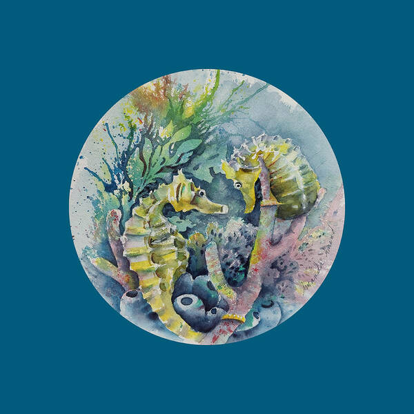 Seahorses Poster featuring the painting Courtship by Amanda Amend