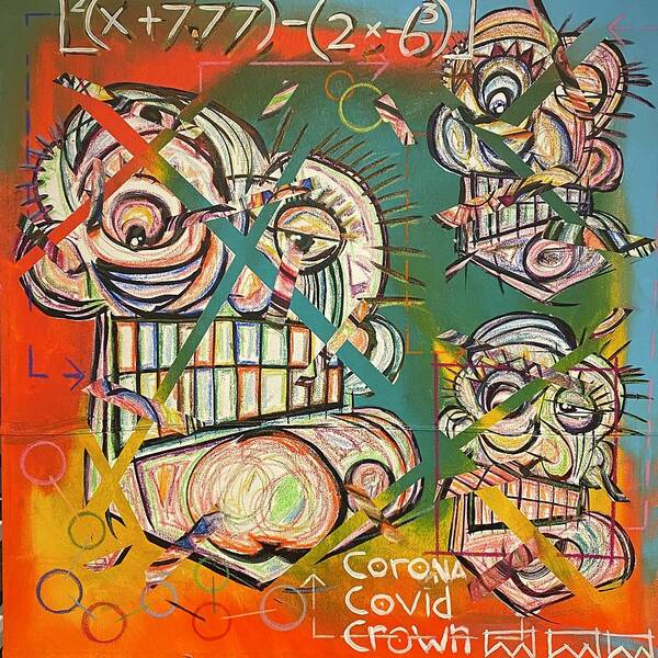 Abstract Expressionism Poster featuring the mixed media Covid Catastrophe by Julius Hannah