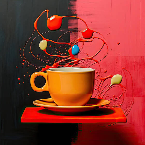 Coffee Poster featuring the digital art Cup O' Coffee by Lourry Legarde