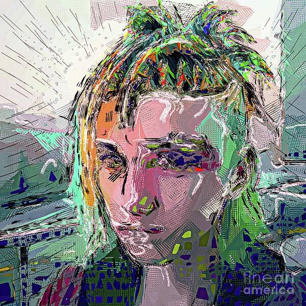 Cyberpunk Poster featuring the digital art Cyberpunk Girl Abstract - 8 by Philip Preston