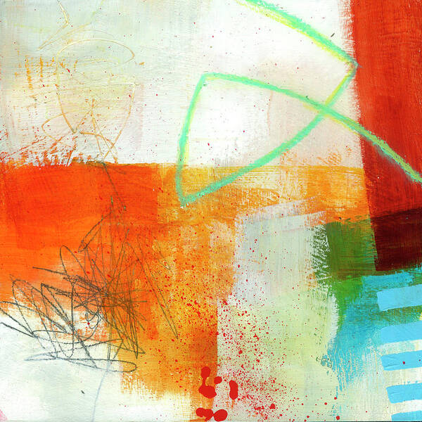 Abstract Art Poster featuring the painting Silver Lining #4 by Jane Davies