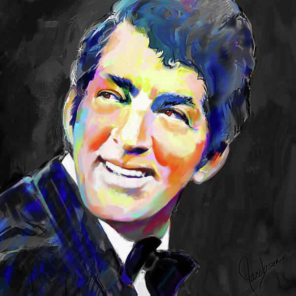 Dean Poster featuring the painting Dean Martin II by Jackie Medow-Jacobson