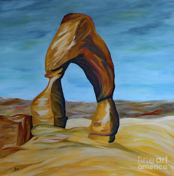 Expressionism Poster featuring the painting Delicate Arch II by Christiane Schulze Art And Photography