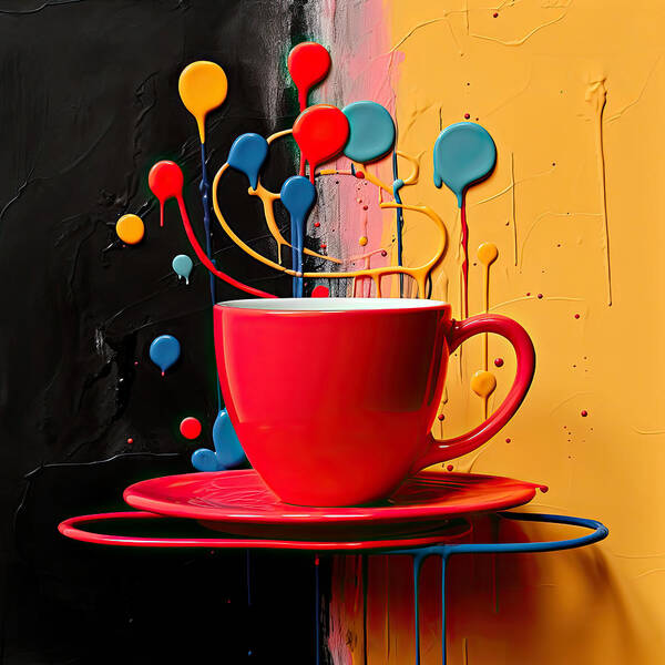 Red Cup Poster featuring the digital art Delight to the Senses by Lourry Legarde