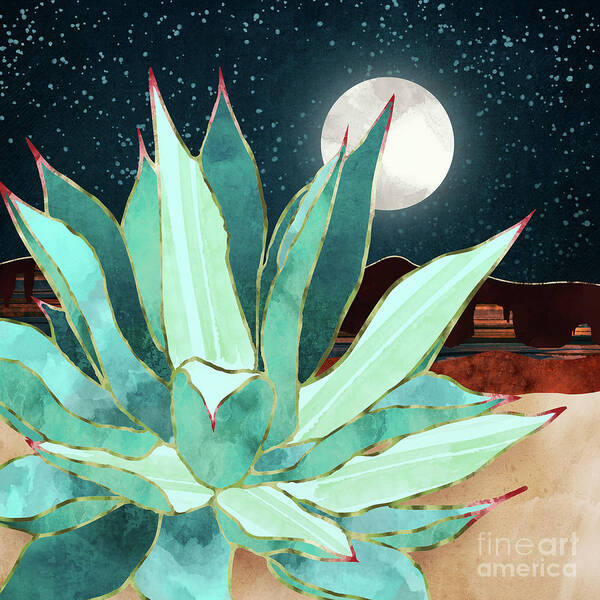 Desert Poster featuring the digital art Desert Agave by Spacefrog Designs