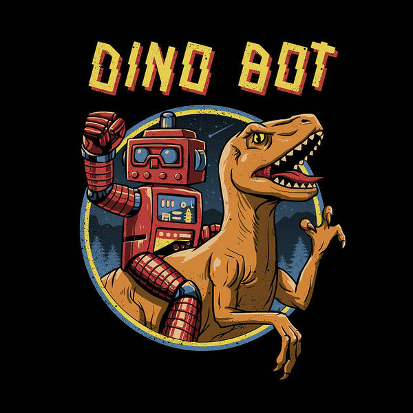 Dinosaurs Poster featuring the digital art Dino Bot by Vincent Trinidad