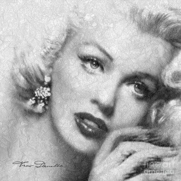 Marilyn Monroe Poster featuring the painting Diva MM 169 Sensual bw by Theo Danella