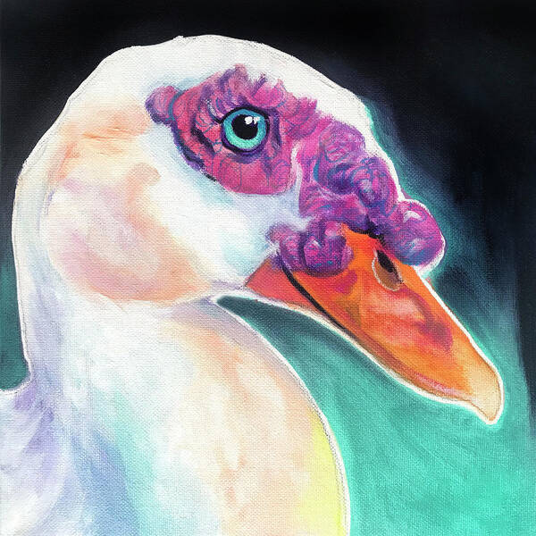 Duck Poster featuring the painting Duckie by DawgPainter