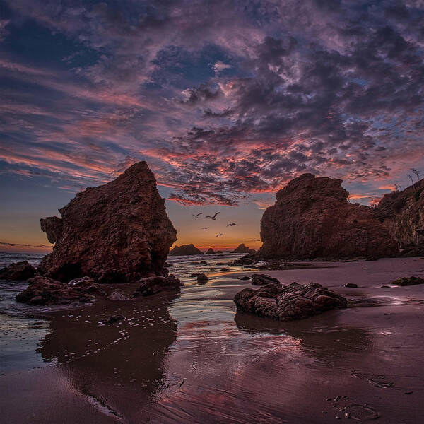 Landscape Poster featuring the photograph El Matador Sunset by Romeo Victor