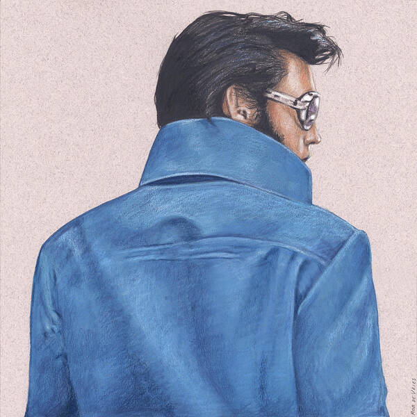 Elvis Poster featuring the drawing Elvis in Color #8 by Rob De Vries