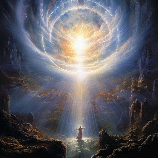 God Poster featuring the painting Eternal Radiance by Lourry Legarde