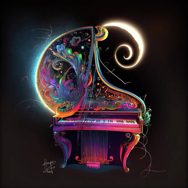 Ethereal Poster featuring the digital art Ethereal Piano 1 by DC Langer