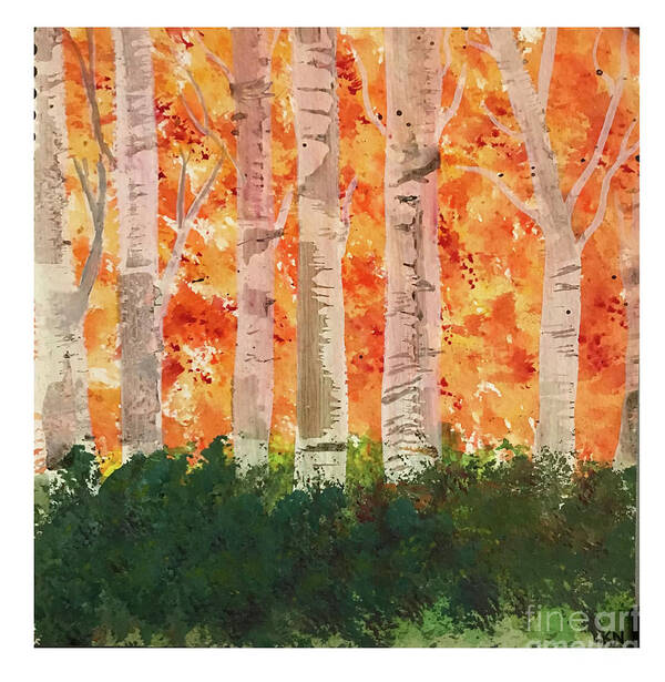 Fall Poster featuring the painting Fall Trees by Lisa Neuman