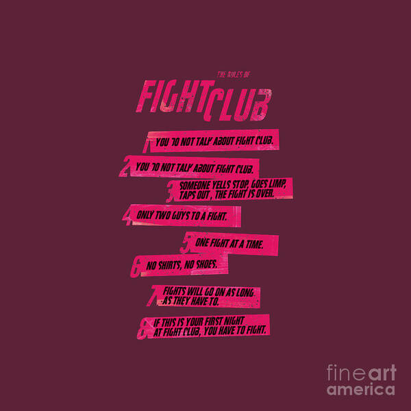 Fight Club Poster - 8 Rules of Fight Club