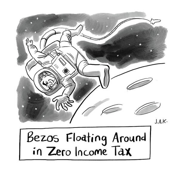 Captionless Poster featuring the drawing Floating Around In Zero Income Tax by Jason Adam Katzenstein