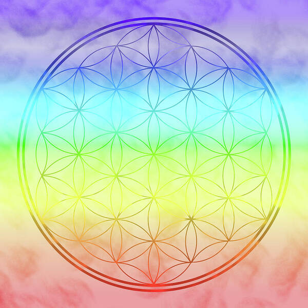 Flower Of Life Poster featuring the digital art Flower of Life 1 by Angie Tirado