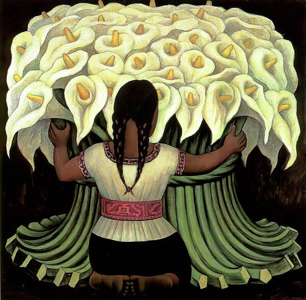Flower Day Poster featuring the painting Flower Seller Rivera by Diego Rivera