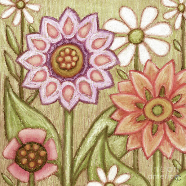 Daisy Poster featuring the painting Flowers Grow Smiles. Wildflora by Amy E Fraser