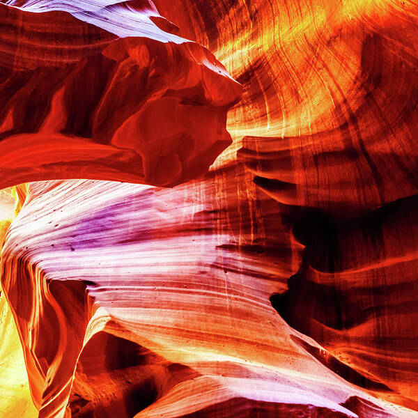 Upper Antelope Canyon Poster featuring the photograph Flowing Triptych_2 by Az Jackson