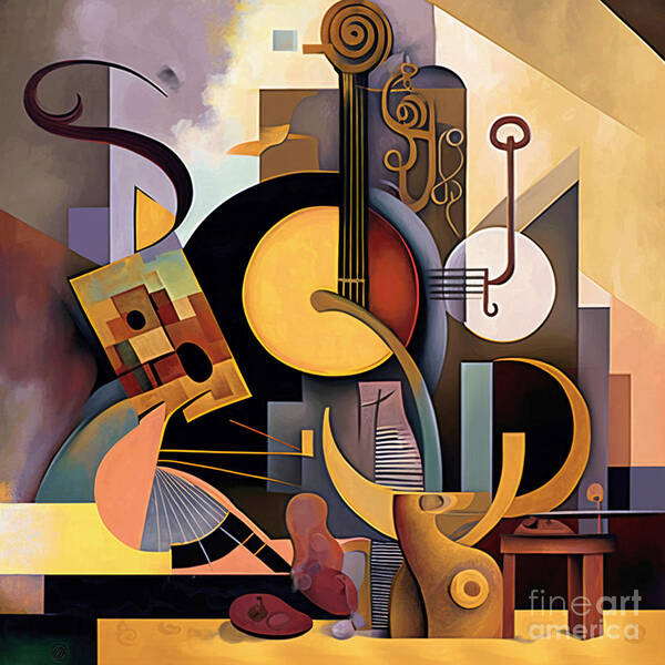 Music Poster featuring the digital art Free Jazz by Sabantha