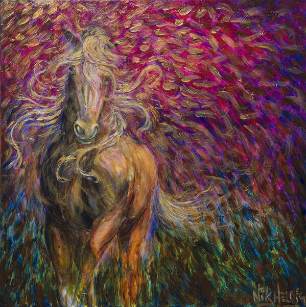 Horse Poster featuring the painting Freedom by Nik Helbig