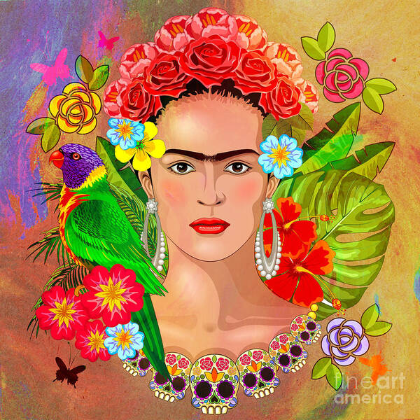 Frida Kahlo painting Poster by Mark Ashkenazi - Fine Art America