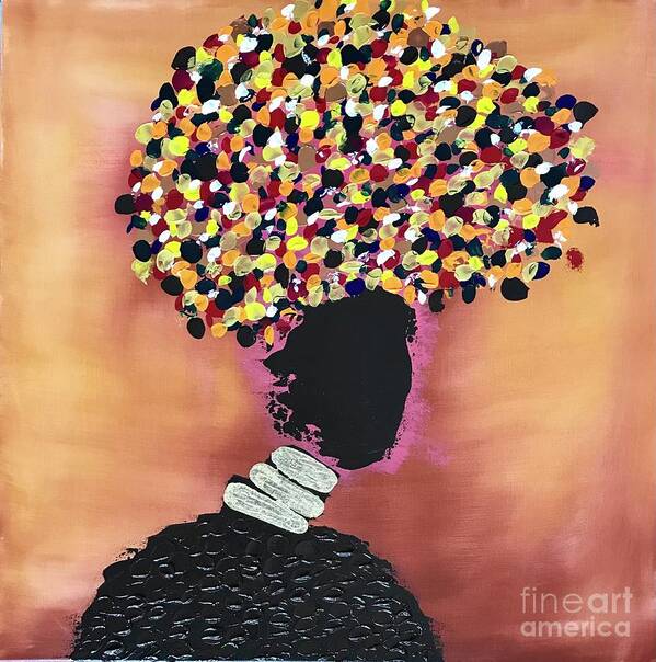 Black Woman Poster featuring the painting Fruit Lady by D Powell-Smith