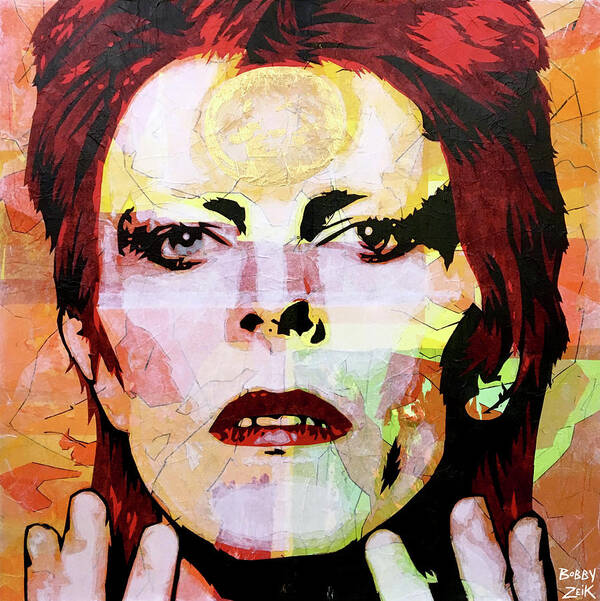 David Bowie Poster featuring the painting Future Legend by Bobby Zeik