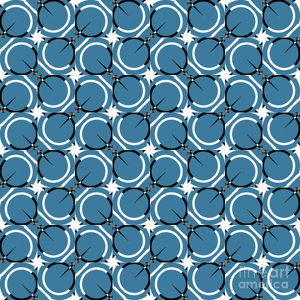 Patterns Poster featuring the digital art Geometric Designer Pattern 2696 - Blue Grey by Philip Preston