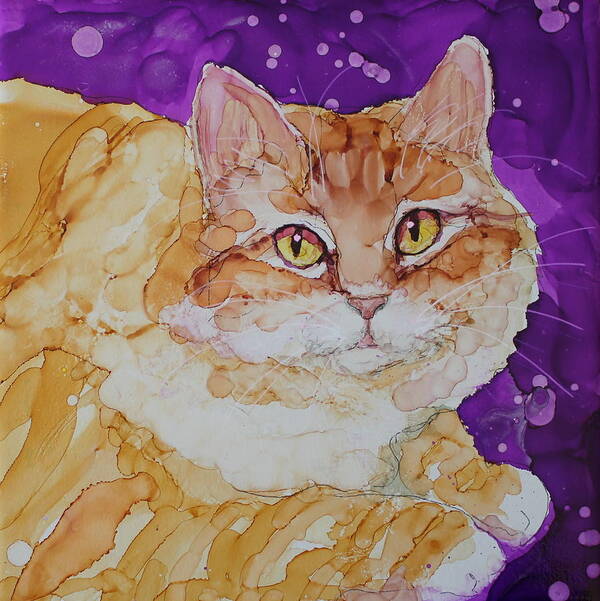Cat Poster featuring the painting Ginger Tabby by Ruth Kamenev